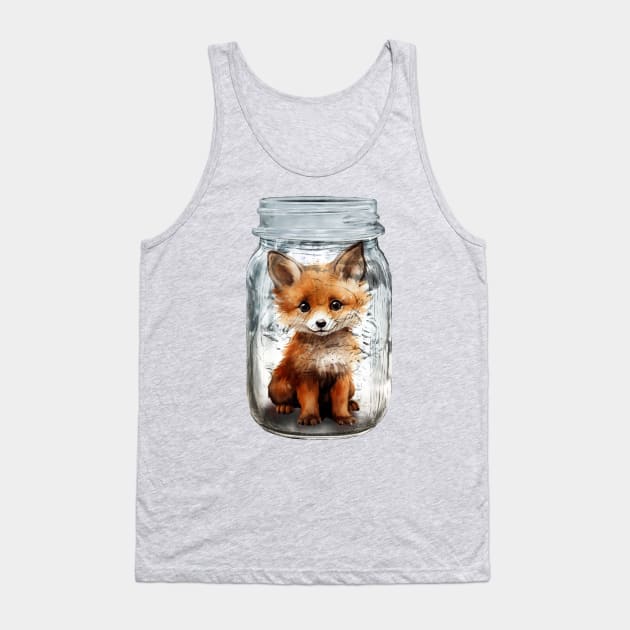 Fox Kit in a Jar Tank Top by ginkelmier